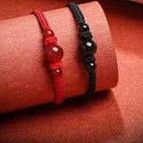 Chinese Style Lucky Agate Bracelets with Red String