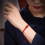 Chinese Style Lucky Agate Bracelets with Red String