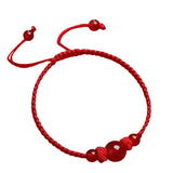 Chinese Style Lucky Agate Bracelets with Red String