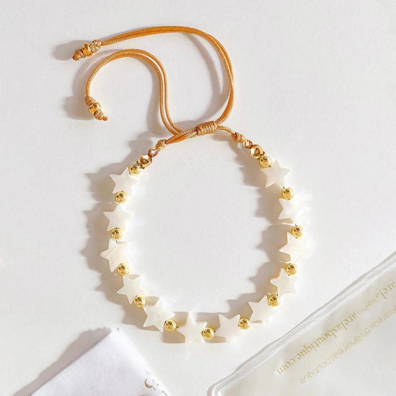 Shell Heart Star Bracelet for Couple Women's Jewelry Adjustable String