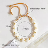 Shell Heart Star Bracelet for Couple Women's Jewelry Adjustable String