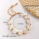 Shell Heart Star Bracelet for Couple Women's Jewelry Adjustable String