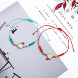 Acrylic Flower Charm Bracelet Ladybug Insect Anklet Gift