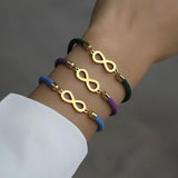 Hot Infinity Sign Bracelet Women Adjustable Colorful Rope Charm Bracelet