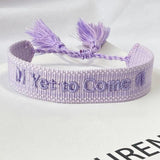 Purple Woven Friendship Bracelets Vintage Braided Bangles Stackable Jewelry