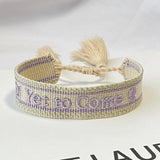 Purple Woven Friendship Bracelets Vintage Braided Bangles Stackable Jewelry