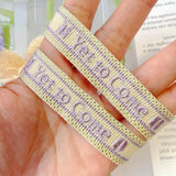 Purple Woven Friendship Bracelets Vintage Braided Bangles Stackable Jewelry