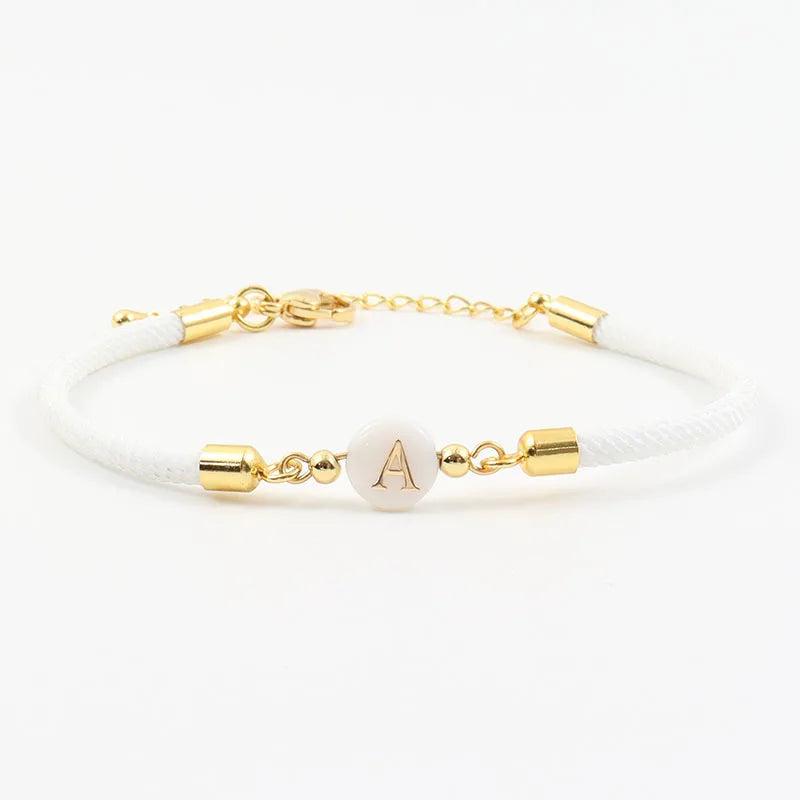 Colorful Initial Letter Bracelet Women Adjustable Rope Bracelet