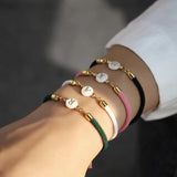 Colorful Initial Letter Bracelet Women Adjustable Rope Bracelet