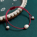 Baroque Pearl Red Rope Bracelet for Women