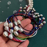 Baroque Pearl Red Rope Bracelet for Women