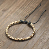 Weaven Leather Bracelet Men Adjustable Wax Rope Vintage Accessories Gift For Him