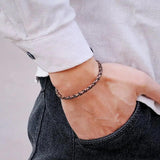 Weaven Leather Bracelet Men Adjustable Wax Rope Vintage Accessories Gift For Him