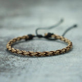 Weaven Leather Bracelet Men Adjustable Wax Rope Vintage Accessories Gift For Him