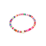 Boho Heart Bracelet Set for Women Colorful Pottery Beach Charm