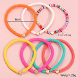 Boho Heart Bracelet Set for Women Colorful Pottery Beach Charm