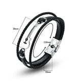 Multilayer Leather Guitar Engraved Bracelets