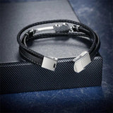 Multilayer Leather Guitar Engraved Bracelets