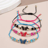 Boho Butterfly Crystal Beads Strand Bracelets for Women