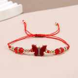 Boho Butterfly Crystal Beads Strand Bracelets for Women