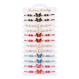 Boho Butterfly Crystal Beads Strand Bracelets for Women