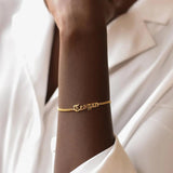 Personalized Stainless Steel Name Bracelet Cuban Chains Cuff Couple Jewelry