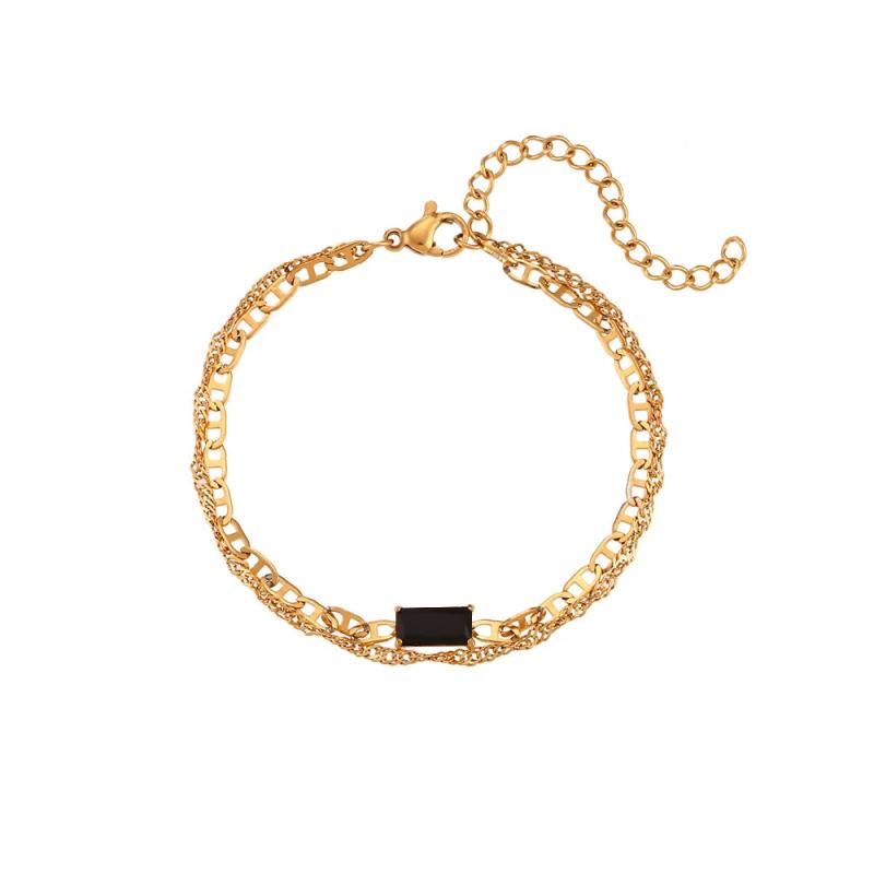 18K Plated Zircon Water-Wave Chain Bracelet