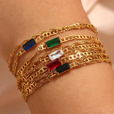 18K Plated Zircon Water-Wave Chain Bracelet