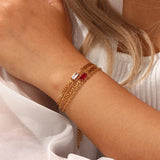 18K Plated Zircon Water-Wave Chain Bracelet