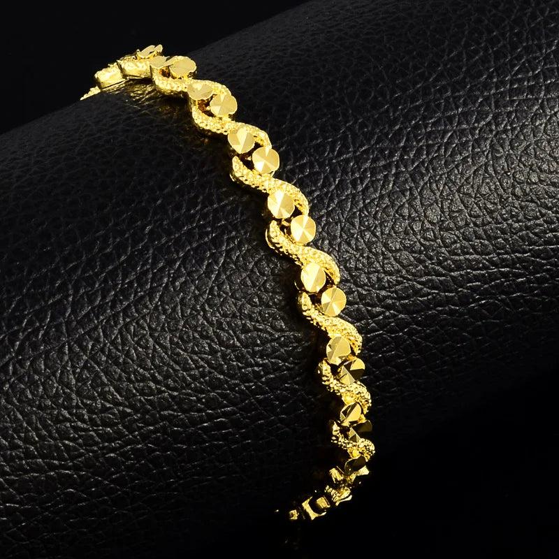 24K Real Flower Plated Bracelet Wedding Jewelry Gift
