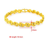 24K Real Flower Plated Bracelet Wedding Jewelry Gift