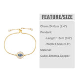 Evil Eye Bracelet for Woman Cubic Zirconia Bracelet Plated Jewelry