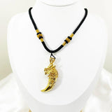 24K Yellow Coating Wolf's Tooth Pendant Necklace For Men