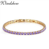 4mm Purple CZ Tennis Chain Bracelet for Women Girls Wedding Jewelry