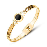 18K Plated Steel Love Letter Bracelet Roman Numeral Bangle