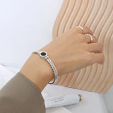 18K Plated Steel Love Letter Bracelet Roman Numeral Bangle