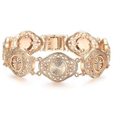 585 Rose Bangle Bracelet for Women Girls Vine Patterned Chain