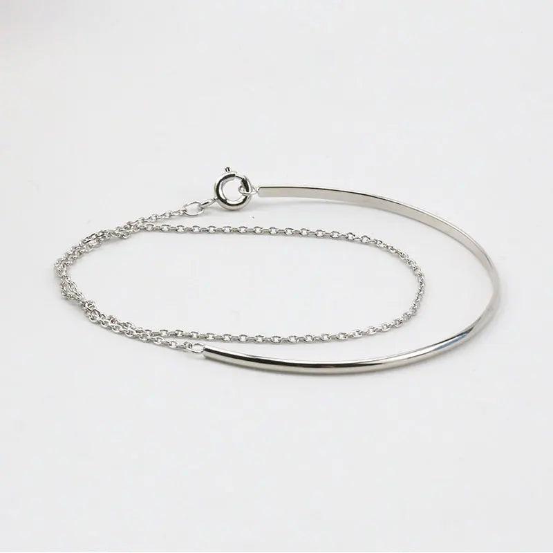 Slim Curved Multi-layer Chain Bracelets For Women