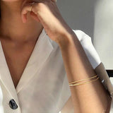 Slim Curved Multi-layer Chain Bracelets For Women