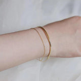 Slim Curved Multi-layer Chain Bracelets For Women