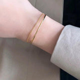 Slim Curved Multi-layer Chain Bracelets For Women