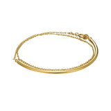Slim Curved Multi-layer Chain Bracelets For Women