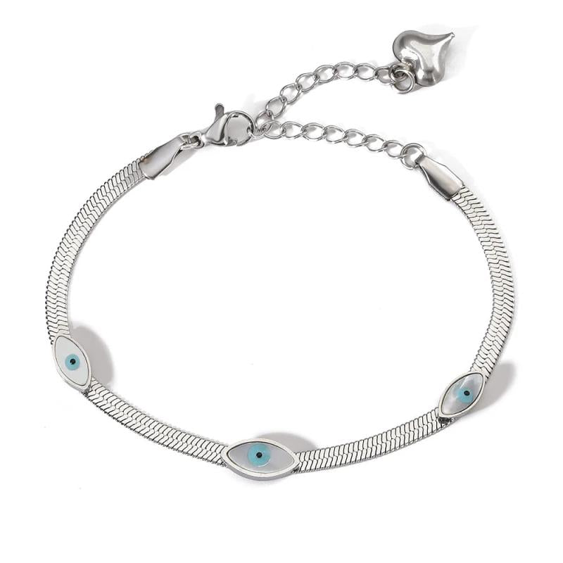 316L Stainless Steel Eye Charm Bracelet for Women Girls Jewelry