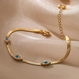 316L Stainless Steel Eye Charm Bracelet for Women Girls Jewelry