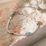 316L Stainless Steel Eye Charm Bracelet for Women Girls Jewelry