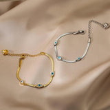 316L Stainless Steel Eye Charm Bracelet for Women Girls Jewelry