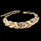 Leaf Bracelets&Bangles For Women Alloy Bracelets Crystal Jewelry