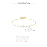 925 Sterling Silver Row Five Zircon Bracelet For Women