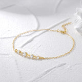 925 Sterling Silver Row Five Zircon Bracelet For Women