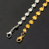 Sliver Heart Sun Flower Stainless Steel Bracelet Chain